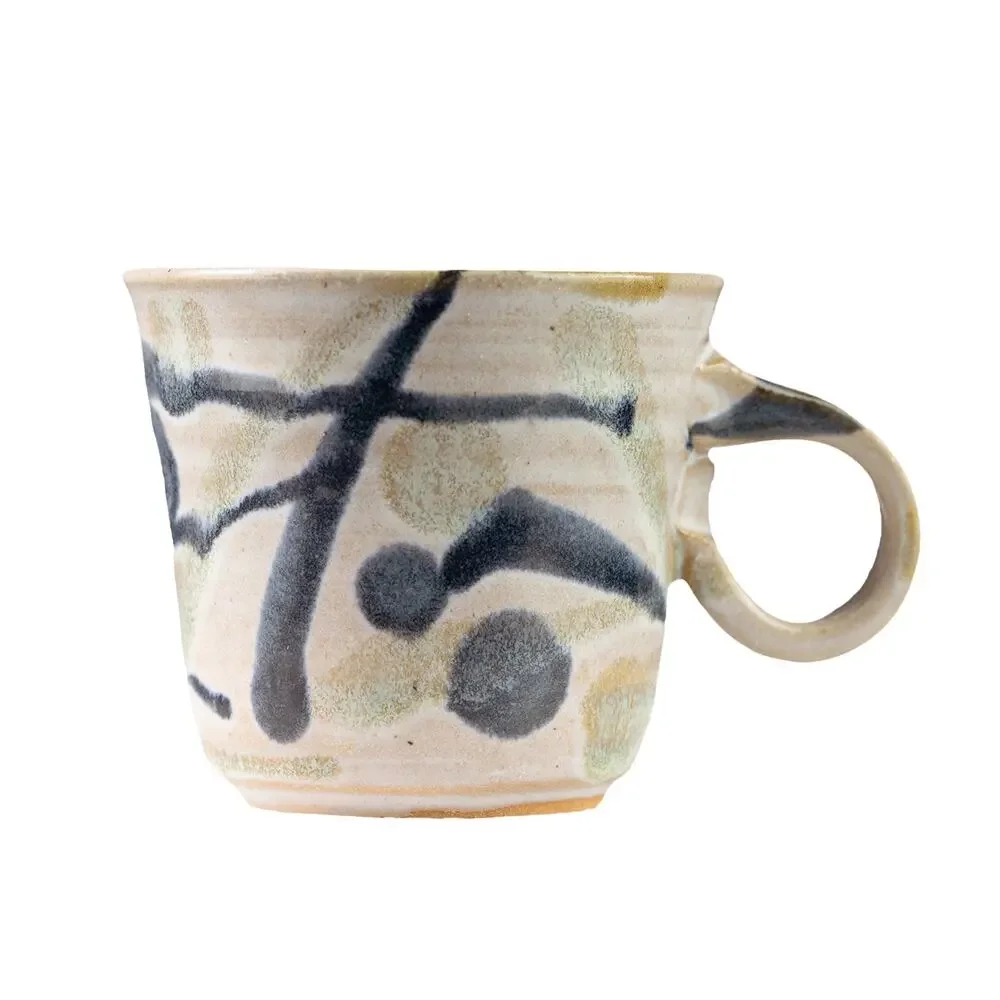Vintage Handmade Japanese Studio Pottery Mug – Wabi-Sabi Ceramic Coffee Cup